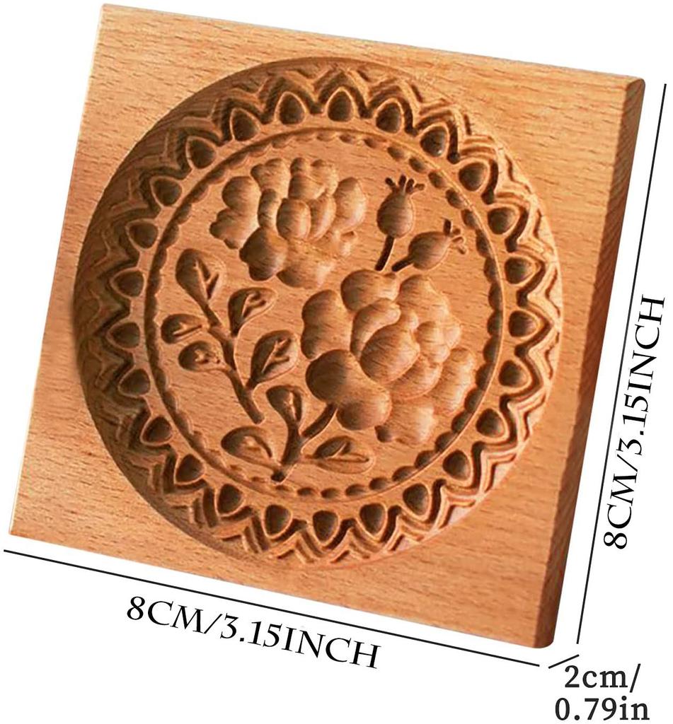 Raspberry Biscuit Fondant Carved Wooden Gingerbread Cookie Mold Shortbread Mold Cookie Cutter Molds