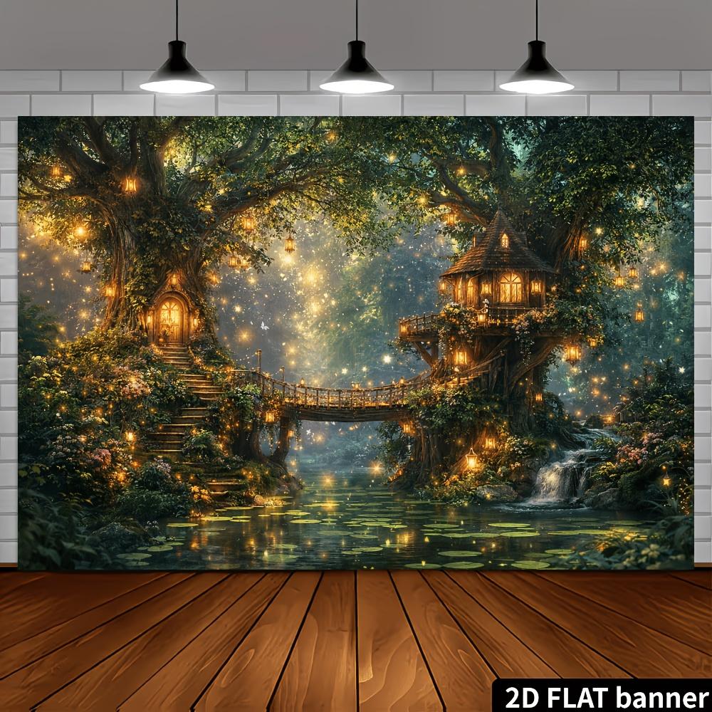 Dream Forest Theme 2D Party Background Wall, suitable for weddings, birthdays and photography shoots