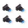 25Pcs Push Button Switch Self Locking Momentary 16mm Square with Light Set Kit 24VRed