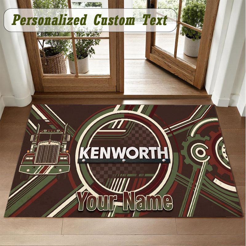 Crystal Velvet Square Rug Custom NameKenworth Pattern Non Slip Home Floor Decor Rug