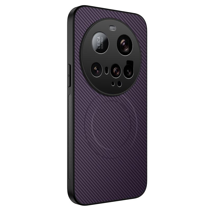 Чехол для Xiaomi 15 Ultra, совместимый с MagSafe, WANLONFENG Серия TQ, Текстура углеродного волокна, ПК ТПУ, Чехол для телефона