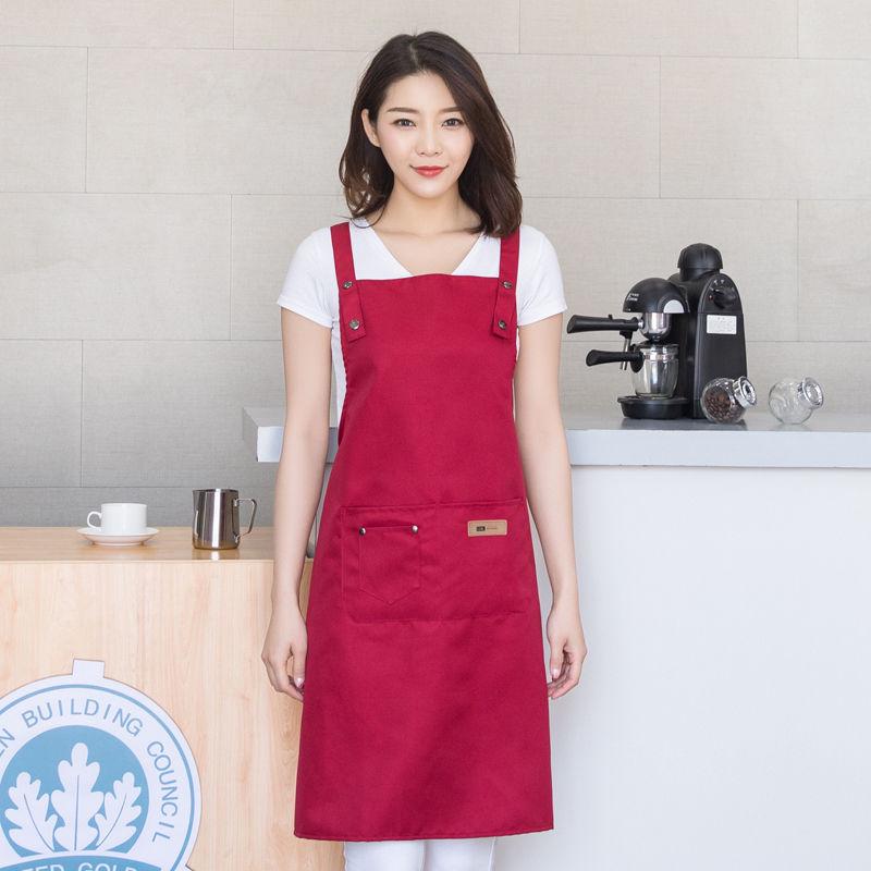 Unisex Logo Printing Apron for Nail Art & Milk Tea Shops - Ideal Kitchen Smock for Men & Women