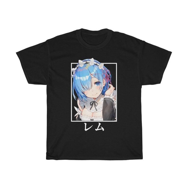 Футболка ReZero Rem V2 Аниме Уличная одежда Ваифу Эмилия Рам Унисекс