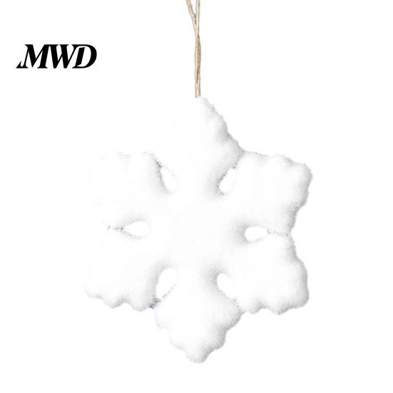 White Fluffy Hanging Decorations for Winter Party Furry Christmas Snowflake Ornament, Faux Fur Tree Decoration, Holiday Accessories Plush Topper Xmas
