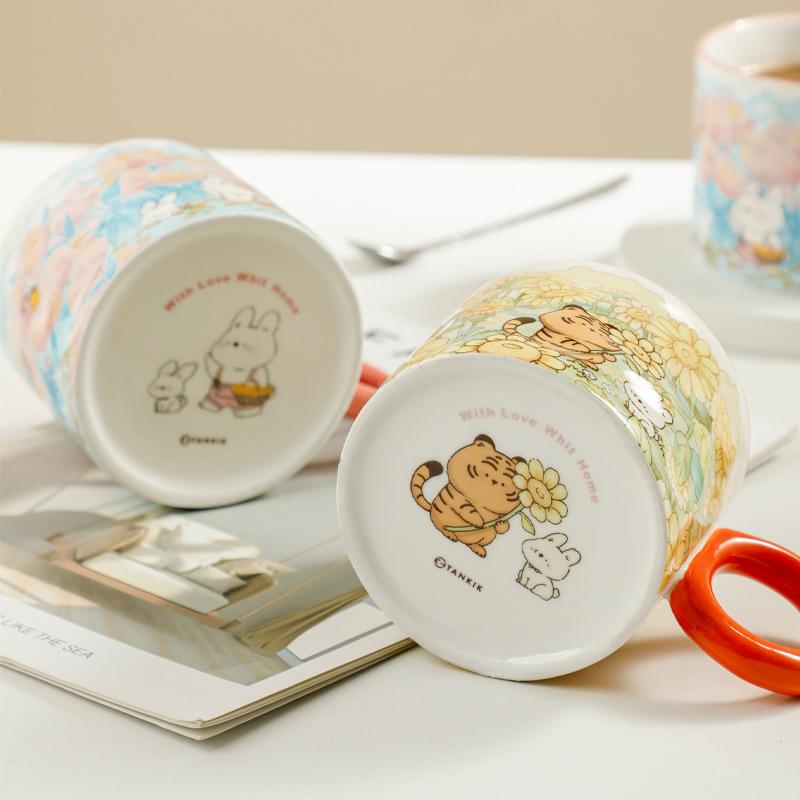 Высокоценная Креативная Кружка Подарок Милая Керамическая Чашка для Воды Сувенир Подарочная Коробка Кружка Тигр Заяц Подарок на Мероприятие Подарок