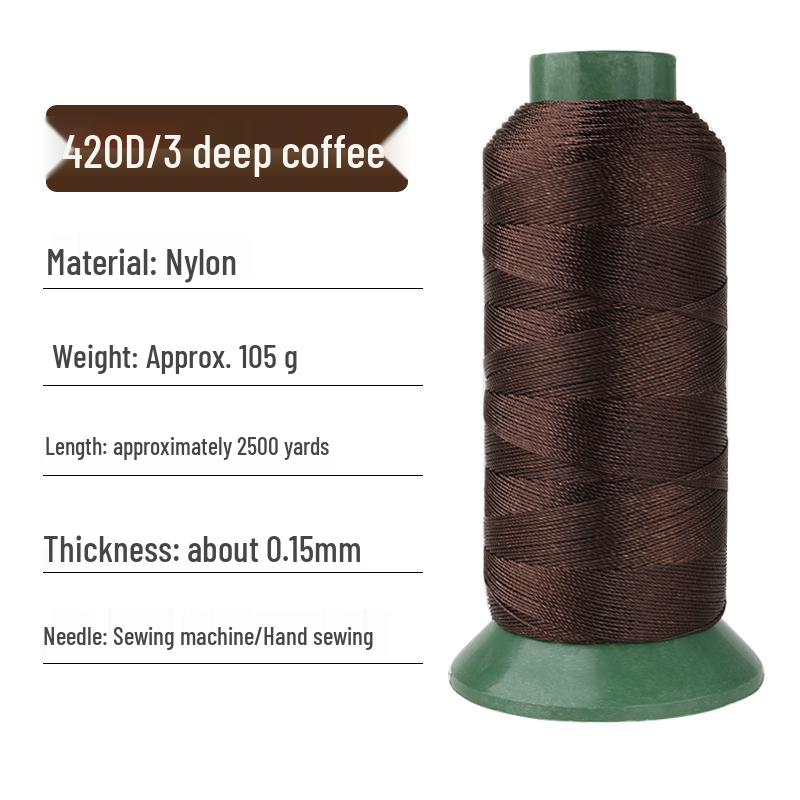 Высокопрочная мерсеризованная нейлоновая нить 150D/3-слойная для шитья и работы по коже