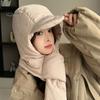 Женская зимняя интегрированная шапка и шарф, толстая теплая, с подкладкой, ветрозащитная, высокая эластичность, полная защита, для путешествий на открытом воздухе, для холодной погоды