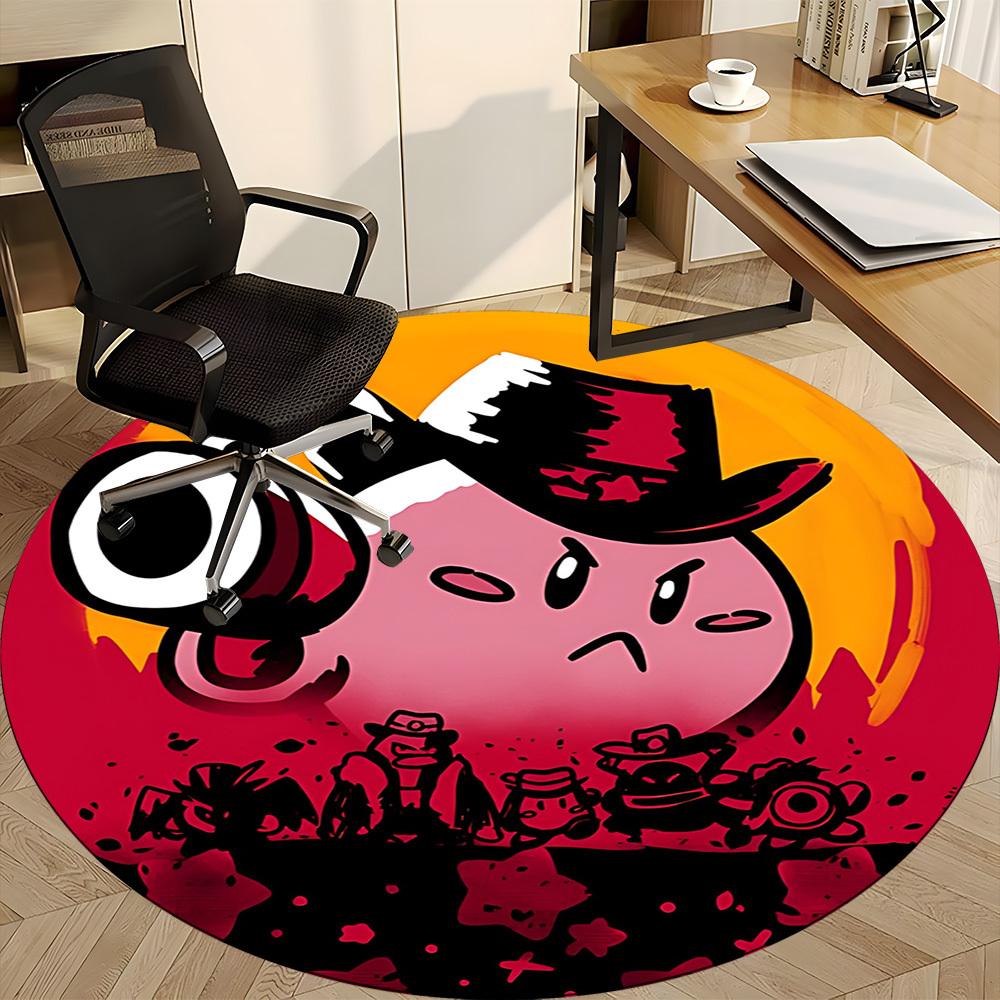 1pc Kirby Cowboys Office Round Area Rug, Under Office Chairs Bedroom Living Room Home Decor, Room Decoa1016226
