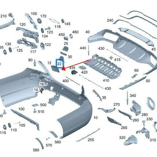 Mercedes-Benz W213 E300 Rear Bumper Tow Hook Cover Accessory (2138853701)
