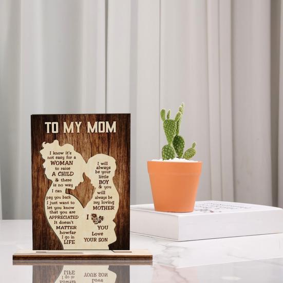 Деревянное украшение на День матери Yousheng, подарок для мамы от дочери/сына, декор для стола, настольная табличка, подарок на день рождения, благодарность для мамы