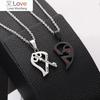 2 Piece Set Fashion Best Friend Couple Pendant Necklace Broken Heart Women Men Gift Friendship Jewelry Korea Key Locket Necklace