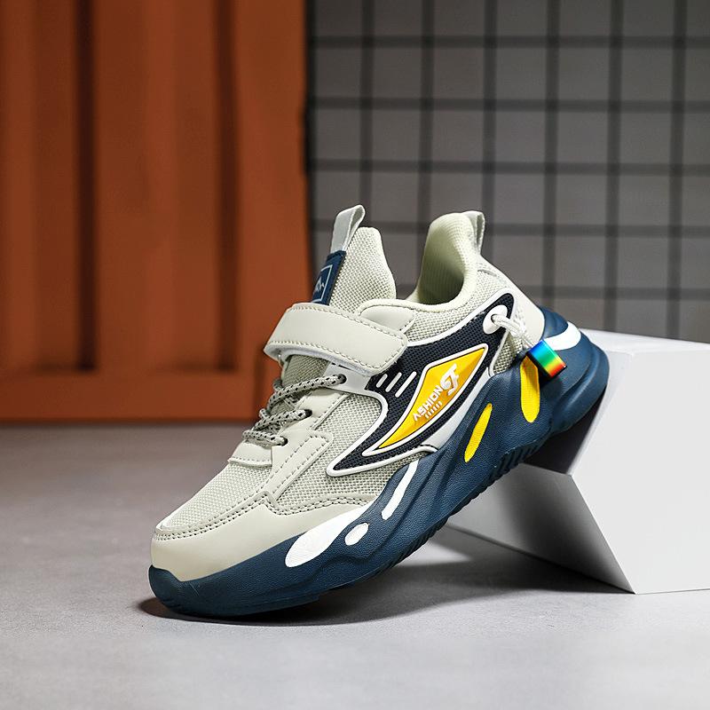 1879 обувь для мальчиков осень и зима кожаные кроссовки для детей среднего и старшего возраста детские весенние сетчатые дышащие кроссовки для бега для мальчиков