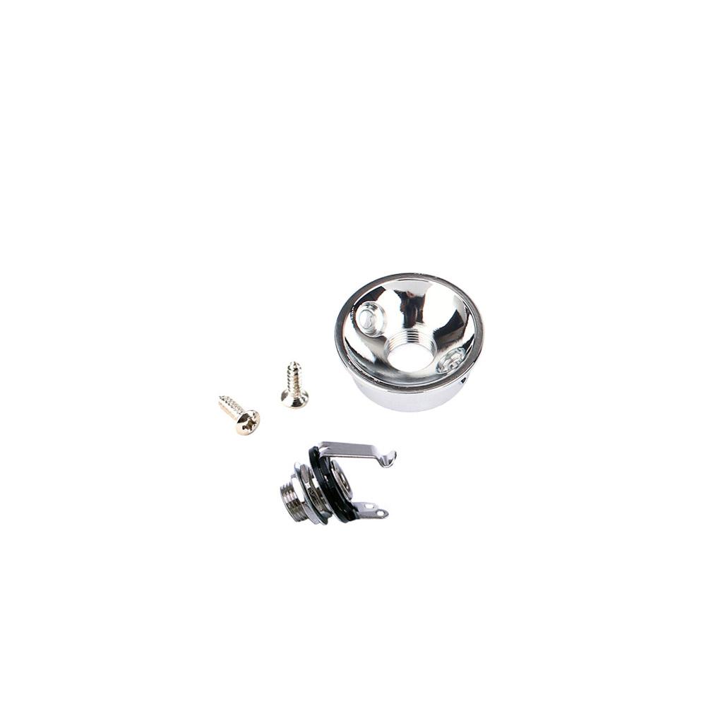 6.35mm Guitar Jack Socket Replacement For Telecaster TL Electric Guitar Chrome /Black Guitar Accessories