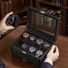 ProCase PU Часы Вмещает 8 Хранение Аксессуар Организует Маленький Идеально для Дней Рождений и Юбилеев Полностью Черный Кейс, 2-уровневый, Часы, Унисекс, Коробка, Кейс,