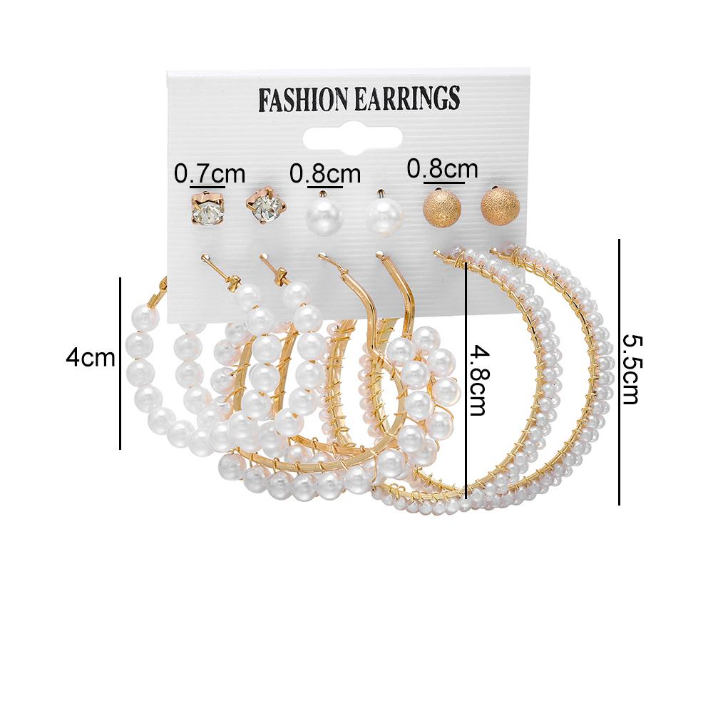 Модный комплект серег-кольцев для женщин, элегантные серьги-гвоздики в стиле ретро с геометрическим узором, ювелирные аксессуары