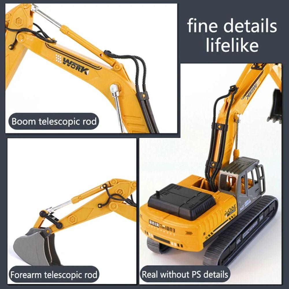 Flexible Joints Excavator Model Toy Rotatable Construction Vehicle Model  Collection