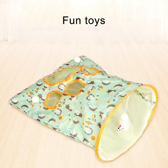 Cat Tunnel Toy Foldable Kitty Tunnel Bag for Indoor Peekaboo Interactive Play Multifunctional Flexible Cat Tunnel Toy with Little Mouse Toy Ball