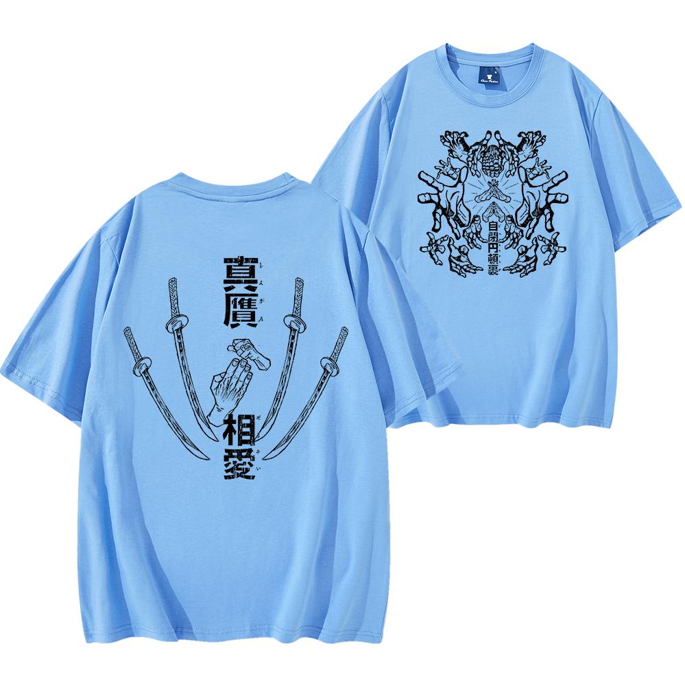 Футболка Anime Domain Expansion для мужчин и женщин, с коротким рукавом, в стиле стритвеар, хип-хоп, одежда в стиле Y2K, унисекс, аниме-футболка для мужчин, повседневная футболка.