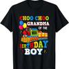 Grandma of the Birthday Boy Shirt Train Toys Theme Party T-Shirt