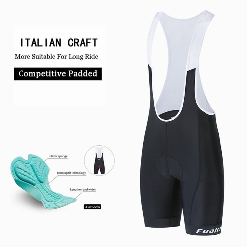 Mens Cycling Shorts With Elastic Waistband Bib Straps Breathable Quick-Dry Performance Bike Pants