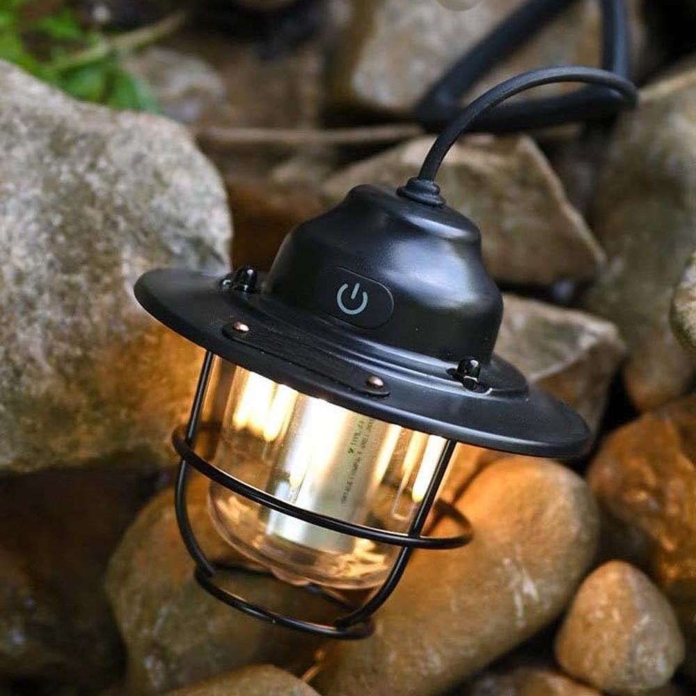 Rechargable Pendant Camping Lamp Hanging Retro Chandeliers Vintage Lantern Light Fishing