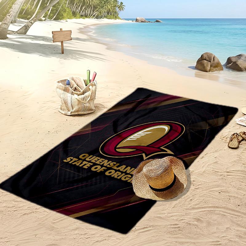 Queensland Maroons Print Beach Towel Soft Portable Quick?dry Towel For Pool Summer Vacation Outdoor Sport