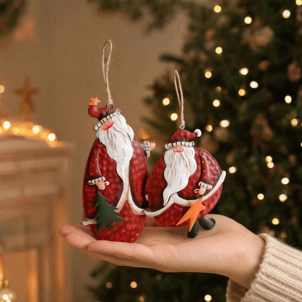 Iron Christmas Hanging Decoration Red Hanging Pendants Creative Drop Ornament  Gift