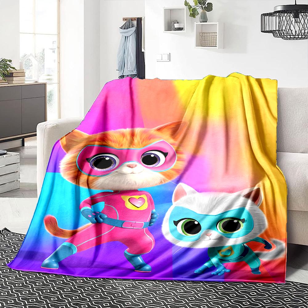 1Pc Super Kitties Adventure Blanket For Couch Bed Plush Cozy Fuzzy Blanket Super Soft Warm Blankets For Fall And Winter 0918265