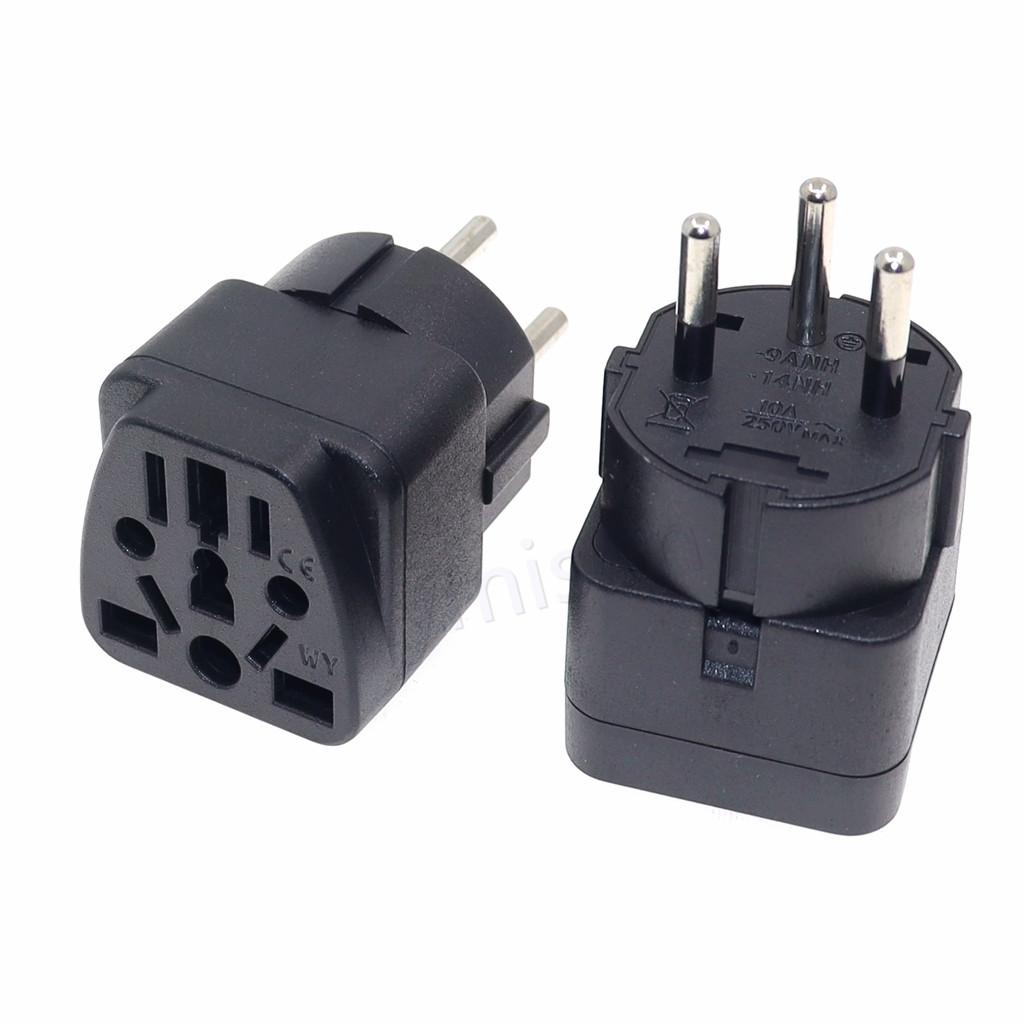 Universal Israe IL Plug Adapter 3 Pin EU Euro AU US UK To Israel Travel Adapter Electric Power Cord Charger Socket Outlet 10A