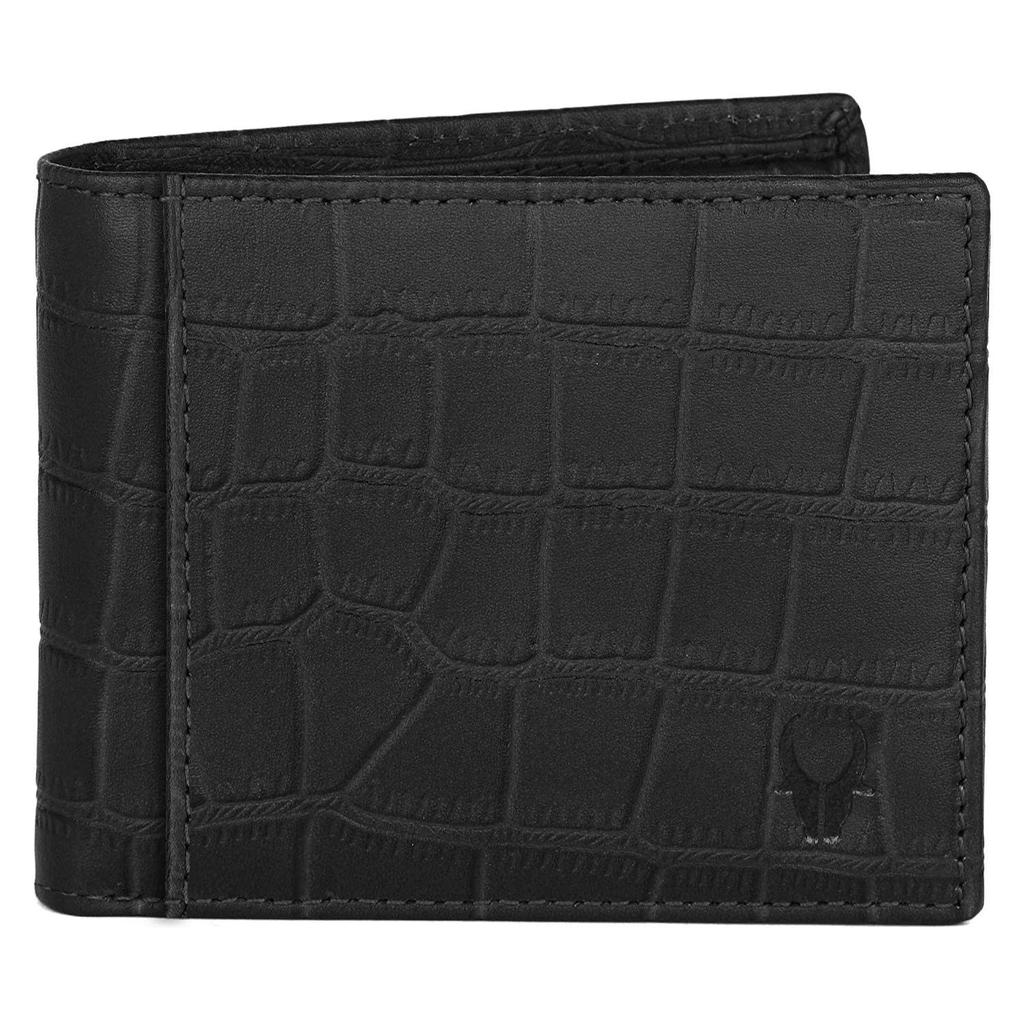 WildHorn Black Leather Wallet for Men I 9 Card Slots I 2 Currency & Secret Compartments I 1 Zipper & 3 ID Card Slots