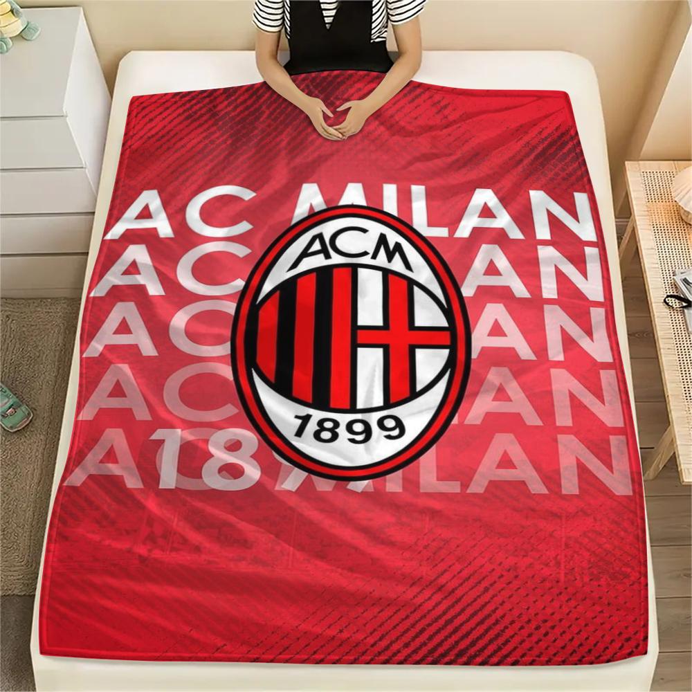 1pc AC Milan Print Flannel Blanket, High quality Comfortable for All Seasons, Home Decor, Warmth and Comfort, Perfect for Christmas Gifts05
