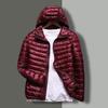 Зимнее мужское пальто Ультралегкое с капюшоном Однотонное Тонкое с хлопковой подкладкой Куртка на молнии