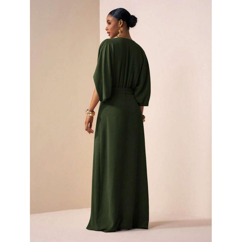 Europe, America 2026 summer new retro casual loose simple waist strap thin dress