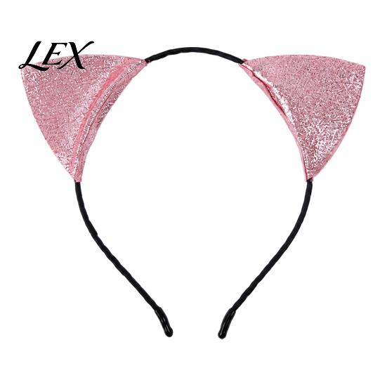 Decorative Hair Accessories for Party Furry Cat Ears Headband Women, Glitter Ear Halloween Headwear Accessory Costume Cosplay And Masquerade