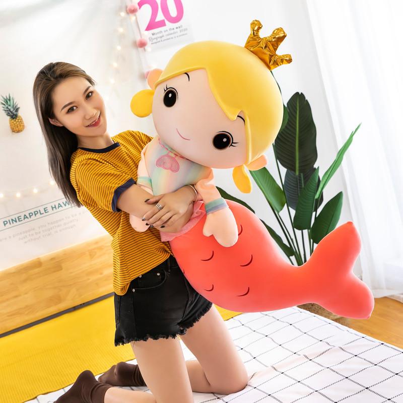 Lovely Mermaid Plush Cuddle Toy Cute Stuffed Doll For Girls Ideal Bedroom Decoration In Soft Colors