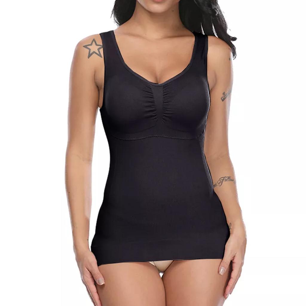 Девушка Женщины Однотонный Топ Майка Камзол Майка Рубашка Дамы Сексуальный Тонкий Вшитый Бюстгальтер Майка Топы Без Рукавов Футболка С Мягким Бюстгальтером