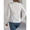 GMXIA Elegant Solid-color Layered V-neck Long-sleeved Women's Shirt for Autumn and Winter