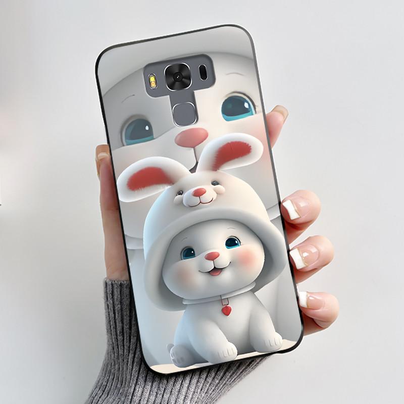 Для ASUS Zenfone 3 Max ZC553KL X00DDB X00DDA X00DD Чехол Роскошный Милый Кролик Любовь Смешной Черный Мягкий ТПУ Силикон Матовая Задняя Крышка