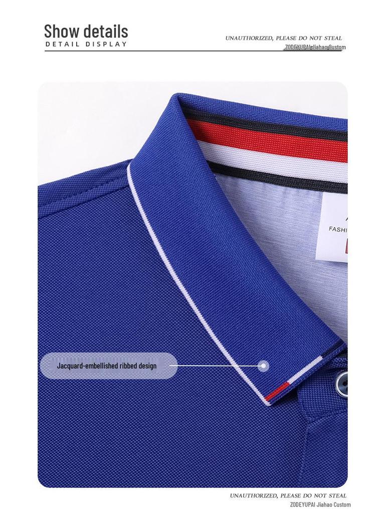 High-End Custom Embroidered Business Polo Shirt for Summer Work: Short Sleeve & Casual Lapel Design