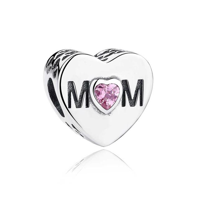 Аксессуары ко Дню матери, стерлингового серебра 925 пробы, бусины, подвески в форме сердца для мамы, подходят оригинальные браслеты, женские ювелирные изделия, подарок
