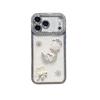 Посеребленный чехол для iPhone 13/14/15/16/17 Pro Max с кристаллами в виде лебедя