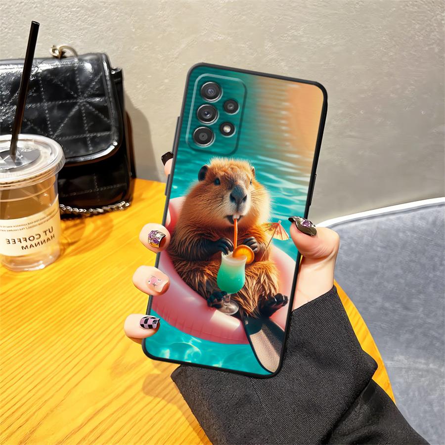 Cute Capybara Soft Back Phone Cover Case for Samsung Galaxy A50 A70 Note 20 Ultra 9 10 A04 A10 A20 A30 A40 A03 A01 A02 A06 A05