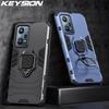 KEYSION Shockproof Case for Realme GT Neo 2 2T C20A C21Y C25S C11 2021 8i Narzo 50A 50i Ring Stand Phone Back Cover for OPPO A95
