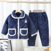 Children's Pajamas Set Thickened Winter Big Children's Flannel Boys and Girls Three-layer Thickened Warm Home Service Children's Clothing