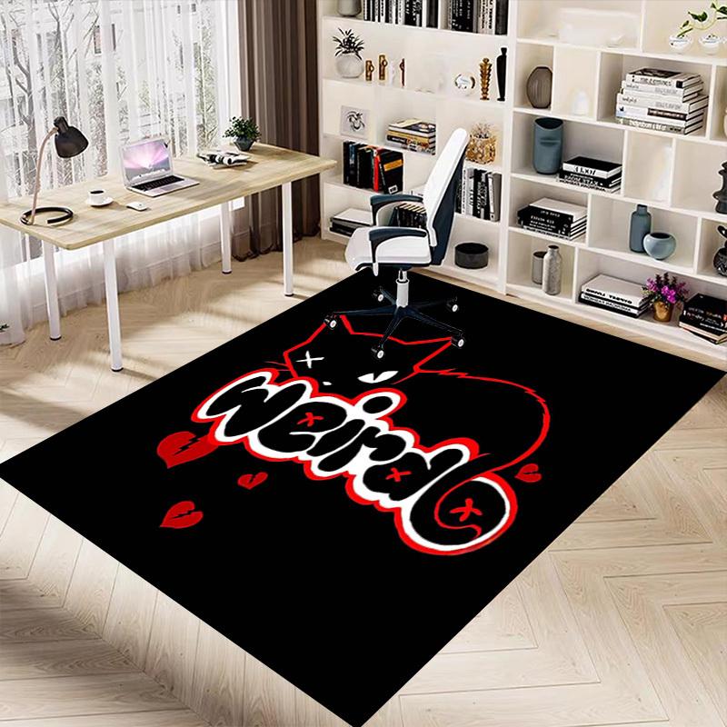 1PC Weird Cat Anti-slip carpet, suitable for Office, bedroomand playrooms. It can also be used as a sofa footrest cover-R37