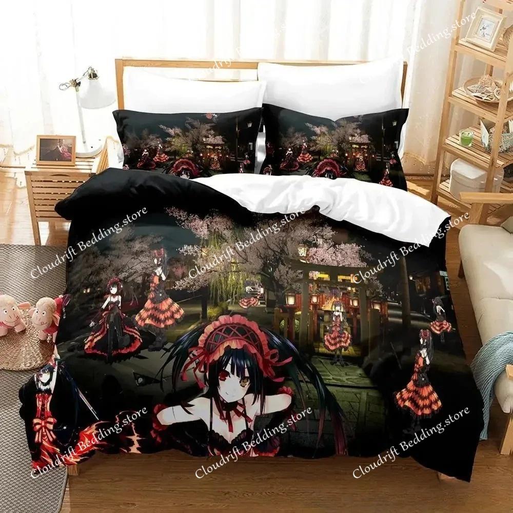 Новый комплект постельного белья Date A Live Токисаки Куруми Односпальный Полуторный Двуспальный Кинг-сайз Комплект для кровати Взрослый Детский Спальня Аниме Комплекты пододеяльников