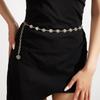 Rhinestone Thin Waist Chain White K Sparkling Metal Belt With Dress Summer Body Chain Simple