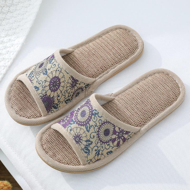 Womens House Slippers Open Toe Round Toe Anti Slip Home Slides Womens Platform Soft Sole Flat Shoes
