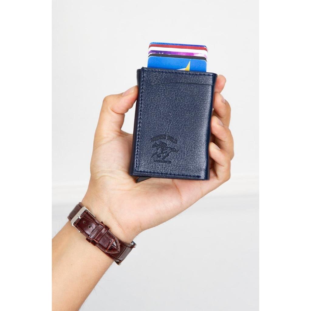 Сиреневый кожаный кошелек с Rfid-защитным алюминиевым механизмом, автоматическим держателем для карт и отделением для бумажных денег