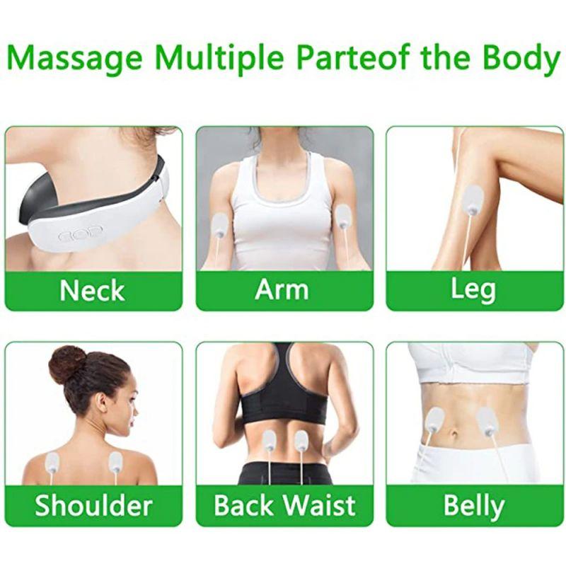 4 Modes 15 Gear Electric Neck Massager EMS Pulse Massage Smart Cervical Spine Massager Can Heating for Muscles Relax Pain Relief Physiotherapy